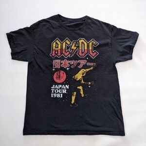 Vintage AC/DC 1981 Japan Tour Black Tshirt, Size Large
